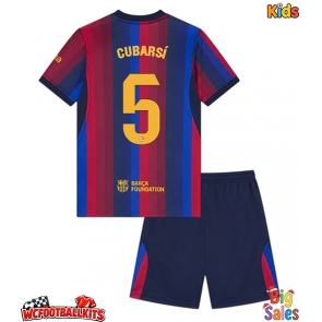 Barcelona Pau Cubarsi #5 Replica Home Stadium Kit for Kids 2026-27 Short Sleeve (+ pants)